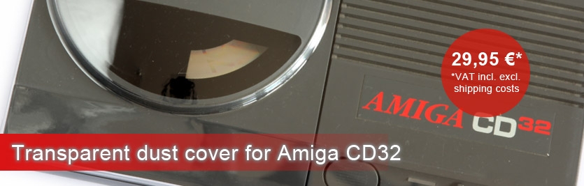 Transparent hard plastic dust cover for Amiga CD32
