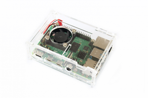 Transparentes Acrylgehäuse mit Lüfter für Raspberry Pi 4